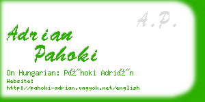 adrian pahoki business card